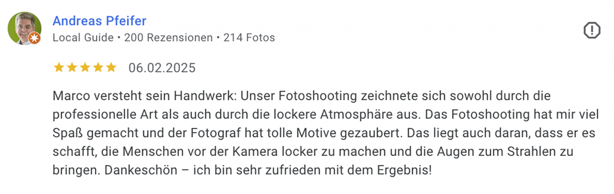 Gute Bewertungen, Top Bewertungen, gute Rezensionnen, Guter Fotograf, Fotostudio mit guten Bewertungen