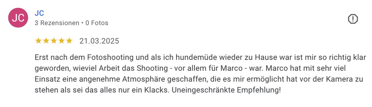 Gute Bewertungen, Top Bewertungen, gute Rezensionnen, Guter Fotograf, Fotostudio mit guten Bewertungen