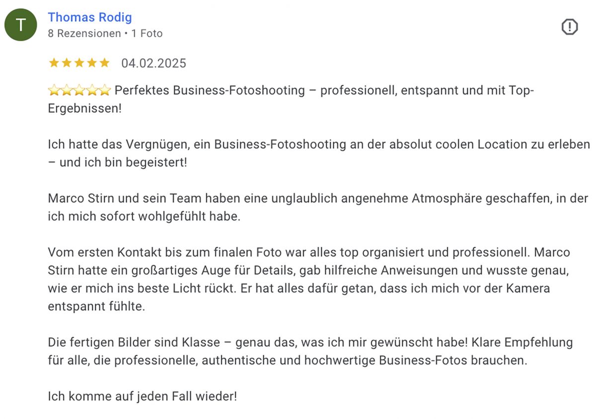Gute Bewertungen, Top Bewertungen, gute Rezensionnen, Guter Fotograf, Fotostudio mit guten Bewertungen